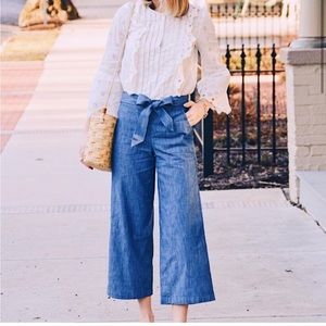 J. Crew Factory Blue Wide-Leg Pants